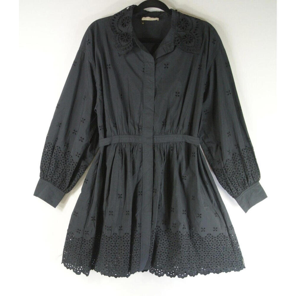 NEW, Ulla Johnson Gemma broderie anglaise cotton-poplin shirt dress Sz 4 #MD1248 - Picture 7 of 11